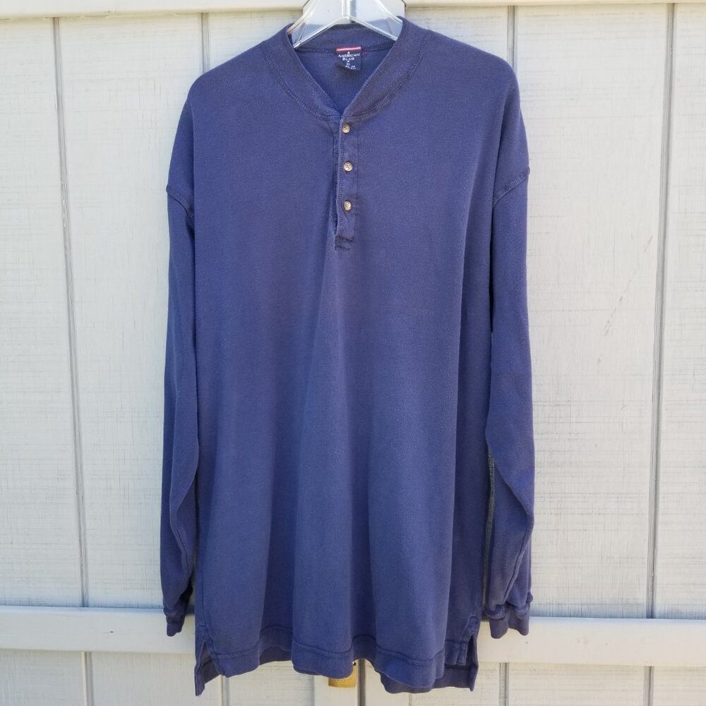 Men's American Blue Henley, Size XL